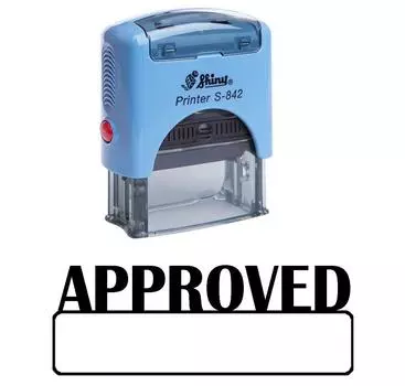 Printtoo APPROVED Self Inking Rubber Stamp Office Канцелярские товары Custom Shiny Impression Area 14 mm x 38 mm чёрный
