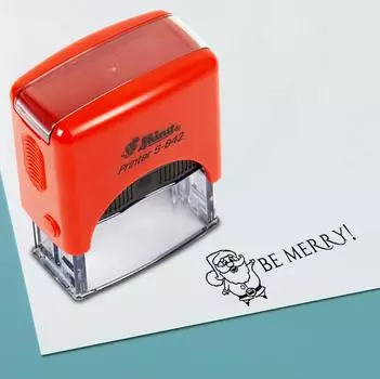 Printtoo Be Merry Self Inking Rubber Stamp Pre, Inked Office Stamp, Канцелярские товары для домашнего офиса, 38 x 14 мм, 38 x 14 mm чёрный