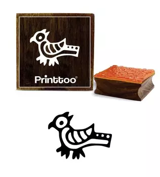 Printtoo Bird Design Square Brown Diary Card Craft Block Деревянный резиновый штамп-2 x 2 2 x 2 Inches коричневый