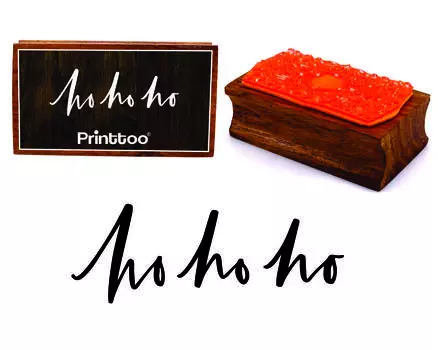 Printtoo Bold Ho Ho Ho Text Прямоугольный деревянный блок резиновых штампов 2.5 x 0.634 Inches коричневый