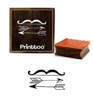 Printtoo Bow & Arrow Pattern Квадратный деревянный резиновый штамп Блок-бронирование-2 x 2 2 x 2 Inches коричневый