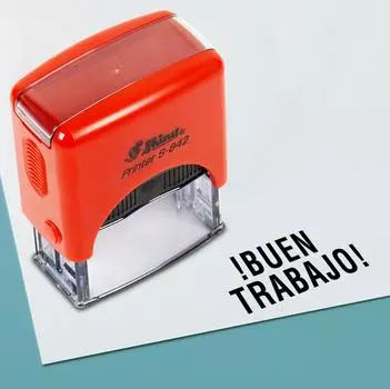 Printtoo Buen Trabajo Self Inking Rubber Stamp Pre,Inked Office Stamp, Home Office Business Stationery, 38 x 14 mm, 38 x 14 mm чёрный