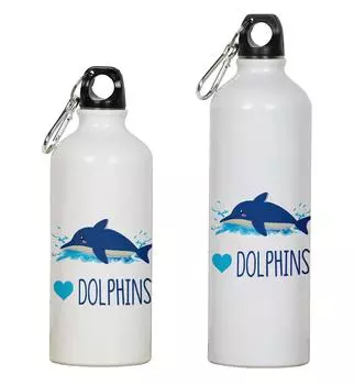 Printtoo Бутылка для путешествий с карабином После этого мы получим принт с пиццей Алюминиевая бутылка для воды для детей 650ml/21.9oz белый