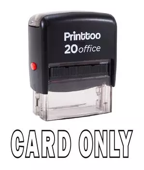 Printtoo CARD ONLY Self Inking Rubber Stamp Office Stationary Custom 14 mm x 38 mm (Approx) чёрный
