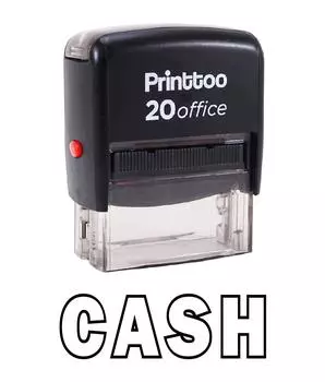 Printtoo CASH Self Inking Rubber Stamp Office Stationary Custom Stamp-Black 14 mm x 38 mm (Approx) чёрный