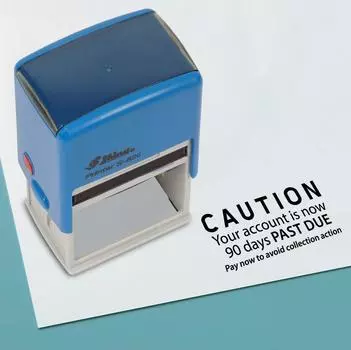 Printtoo Caution 90 Days Past Self Inking Rubber Stamp Pre, Inked Office Stamp, Home Office Business Канцелярские товары, 41 x 24 мм, 41 x 24 mm красный