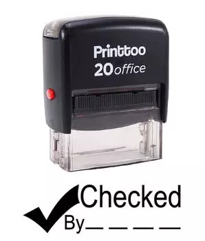 Printtoo CHECKED BY Self Inking Rubber Stamp Office Stationary Custom 14 mm x 38 mm (Approx) чёрный