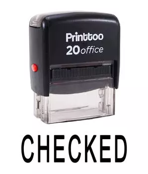 Printtoo CHECKED Self Inking Rubber Stamp Office Stationary Custom 14 mm x 38 mm (Approx) красный