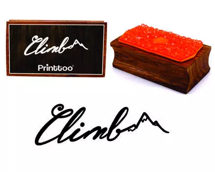 Printtoo Climb Calligraphy Прямоугольный деревянный резиновый штамп 2.5 x 0.634 Inches коричневый