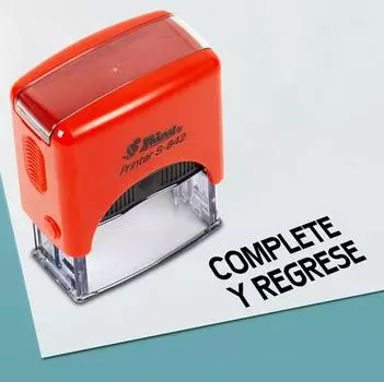 Printtoo Complete Y Regrese Self Inking Rubber Stamp Pre, чернильный офисный штамп, канцелярские товары для домашнего офиса, 38 x 14 мм, 38 x 14 mm фиолетовый