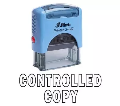 Printtoo CONTROLLED COPY Self Inking Rubber Stamp Custom Shiny Office Канцелярские товары Impression Area 14 mm x 38 mm фиолетовый