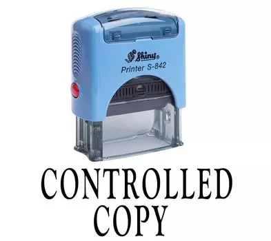 Printtoo CONTROLLED COPY Self Inking Rubber Stamp Office Канцелярские товары Custom Shiny Impression Area 14 mm x 38 mm красный