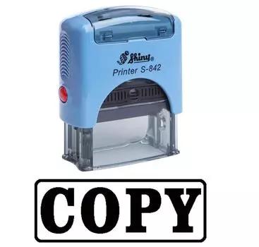 Printtoo COPY Самоклеящаяся резиновая печать Канцелярские товары на заказ Блестящая печать Impression Area 14 mm x 38 mm чёрный