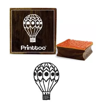 Printtoo Craft Textile Hot Air Ball Pattern Деревянный резиновый штамп Scrap-booking-2 x 2 2 x 2 Inches коричневый