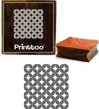 Printtoo Craft Textile Square Celtic Pattern Деревянный резиновый штамп Scrap-booking-2 x 2 2 x 2 Inches коричневый