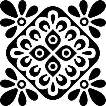 Printtoo Crafting Деревянный резиновый штамп Квадратный цветочный узор мандалы Scrap-booking-2 x 2 2 x 2 Inches коричневый