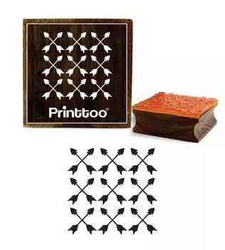 Printtoo Crafting Square Wooden Rubber Stamp Pattern Scrap-Booking-2 x 2 2 x 2 Inches коричневый