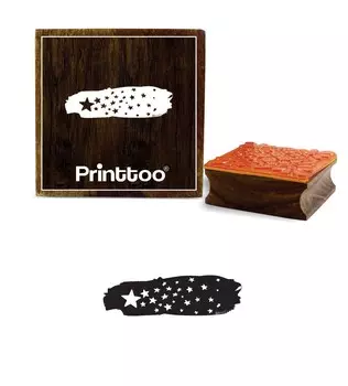 Printtoo Crafting Stars Design Квадратный деревянный резиновый штамп для дневника Блок-2 x 2 2 x 2 Inches коричневый