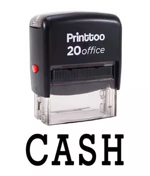 Printtoo Custom Stamp CASH Self Inking Rubber Stamp Office Stationary-Black 14 mm x 38 mm (Approx) красный