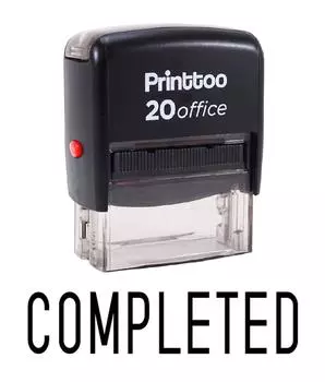 Printtoo Custom Stamp COMPLETED Self Inking Rubber Stamp Office 14 mm x 38 mm (Approx) чёрный