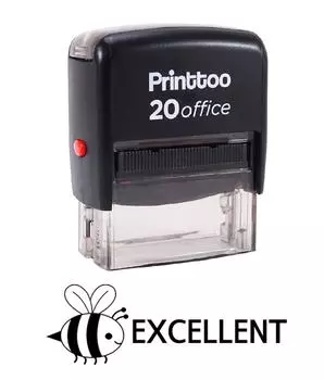 Printtoo Custom Stamp EXCELLENT Самокрасящаяся офисная стационарная резина 14 mm x 38 mm (Approx) чёрный