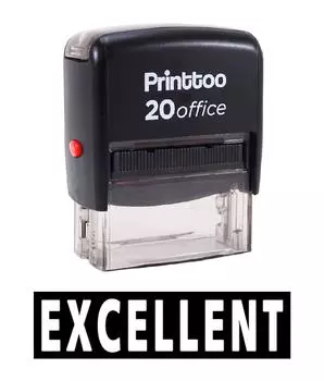 Printtoo Custom Stamp EXCELLENT Self Inking Rubber Stamp Office 14 mm x 38 mm (Approx) чёрный