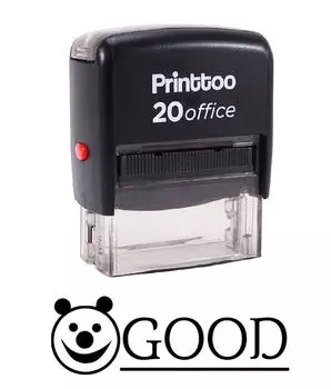 Printtoo Custom Stamp GOOD Self Inking Rubber Stamp Office Stationary-Black 14 mm x 38 mm (Approx) чёрный