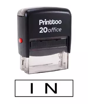Printtoo Custom Stamp IN Self Inking Office Стационарный резиновый штамп-черный 14 mm x 38 mm (Approx) красный