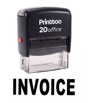 Printtoo Custom Stamp INVOICE Self Inking Rubber Stamp Office 14 mm x 38 mm (Approx) чёрный