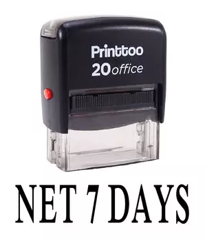 Printtoo Custom Stamp NET 7 DAYS Self Inking Rubber Stamp Office 14 mm x 38 mm (Approx) чёрный