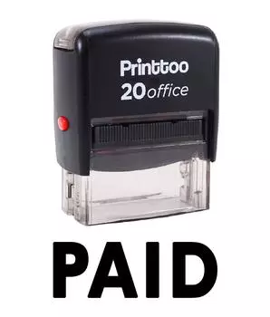 Printtoo Custom Stamp PAID Self Inking Rubber Stamp Office Stationary-Black 14 mm x 38 mm (Approx) красный