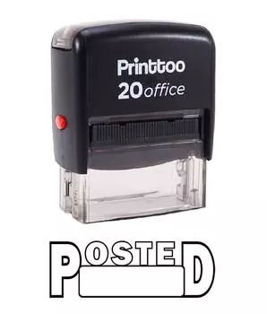 Printtoo Custom Stamp POSTED Self Inking Rubber Stamp Office 14 mm x 38 mm (Approx) чёрный