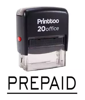 Printtoo Custom Stamp PREPAID Self Inking Rubber Stamp Office 14 mm x 38 mm (Approx) чёрный