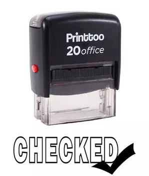 Printtoo Custom Stamp Self Inking CHECKED Rubber Stamp Office 14 mm x 38 mm (Approx) чёрный