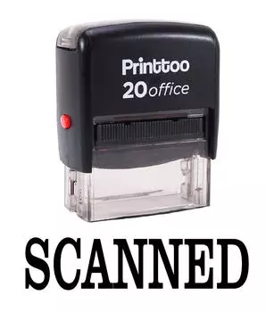 Printtoo Custom Stamp Self Inking SCANNED Rubber Stamp Office 14 mm x 38 mm (Approx) чёрный