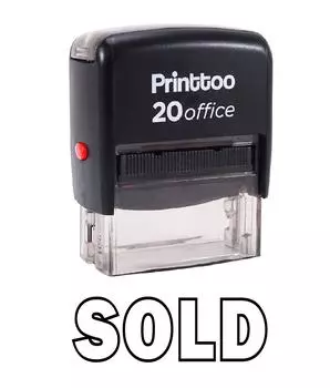 Printtoo Custom Stamp SOLD Self Inking Rubber Stamp Office Stationary-Black 14 mm x 38 mm (Approx) чёрный