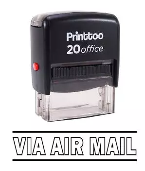 Printtoo Custom Stamp VIA AIR MAIL Self Inking Rubber Stamp Office 14 mm x 38 mm (Approx) чёрный