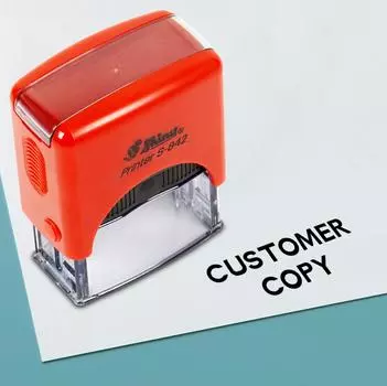 Printtoo Customer Copy Self Inking Rubber Stamp Pre,Inked Office Stamp, Home Office Business Stationery, 38 x 14 mm, 38 x 14 mm чёрный