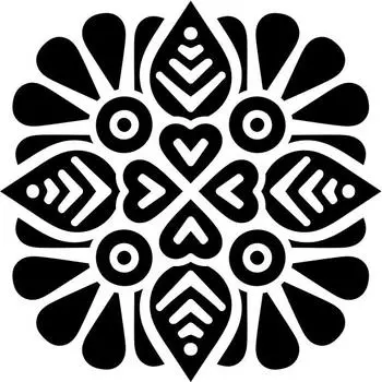 Printtoo Цветочный узор мандалы Деревянный квадратный резиновый ремесленный текстильный штамп-2 x 2 2 x 2 Inches коричневый