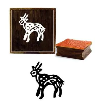 Printtoo Deer Design Diary Card Печатный блок Коричневый квадратный деревянный резиновый штамп-2 x 2 2 x 2 Inches коричневый