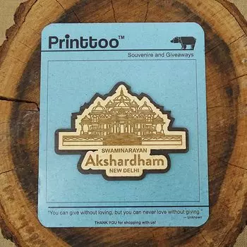 Printtoo Delhi Monuments Выгравированный деревянный магнит на холодильник Сувенир Подарочные предметы Коллекционирования 4 x 3 Inches (Approx) коричневый