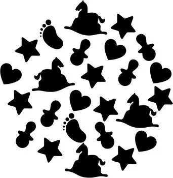 Printtoo деревянная резиновая круглая печать Детский узор в пользу Scrap-booking Craft Textile Stamps-2 2 Inch коричневый