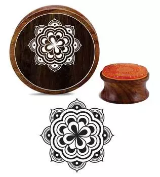 Printtoo деревянная резиновая печать «сделай сам» цветочный узор мандалы скрап-букинг ремесло текстильные штампы-2 2 Inch коричневый