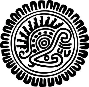 Printtoo Деревянный круглый ацтекский дизайн Резиновый штамп Скрап-букинг Craft Textile-2 2 Inch Diameter коричневый