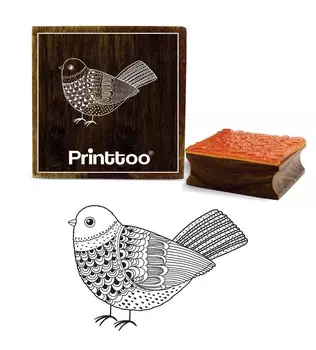 Printtoo деревянный квадратный резиновый штамп с изображением птицы ремесло текстильные штампы Scrap-booking-2 x 2 2 x 2 Inches коричневый