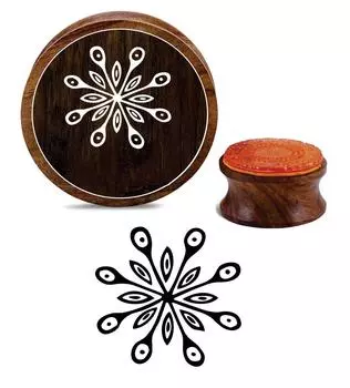 Printtoo Diary Card Craft Print Цветочный дизайн Коричневый круглый деревянный резиновый штамп-2 2 Inch Diameter коричневый