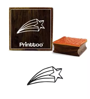 Printtoo Diary Card Flying Star Square Деревянный резиновый штамп Блок Scrap-Booking-2 x 2 2 x 2 Inches коричневый