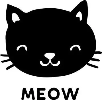 Printtoo Diary Card Мяу Текст с изображением кошачьего лица Квадратный деревянный резиновый штамп-2 x 2 2 x 2 Inches коричневый