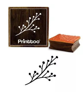 Printtoo Diary Card Print Square Branch Design Brown Wooden Rubber Stamp Block-2 x 2 2 x 2 Inches коричневый