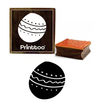 Printtoo Diary Card Рождественская елка Шар Орнамент Дизайн Деревянный резиновый штамп Блок-2 x 2 2 x 2 Inches коричневый